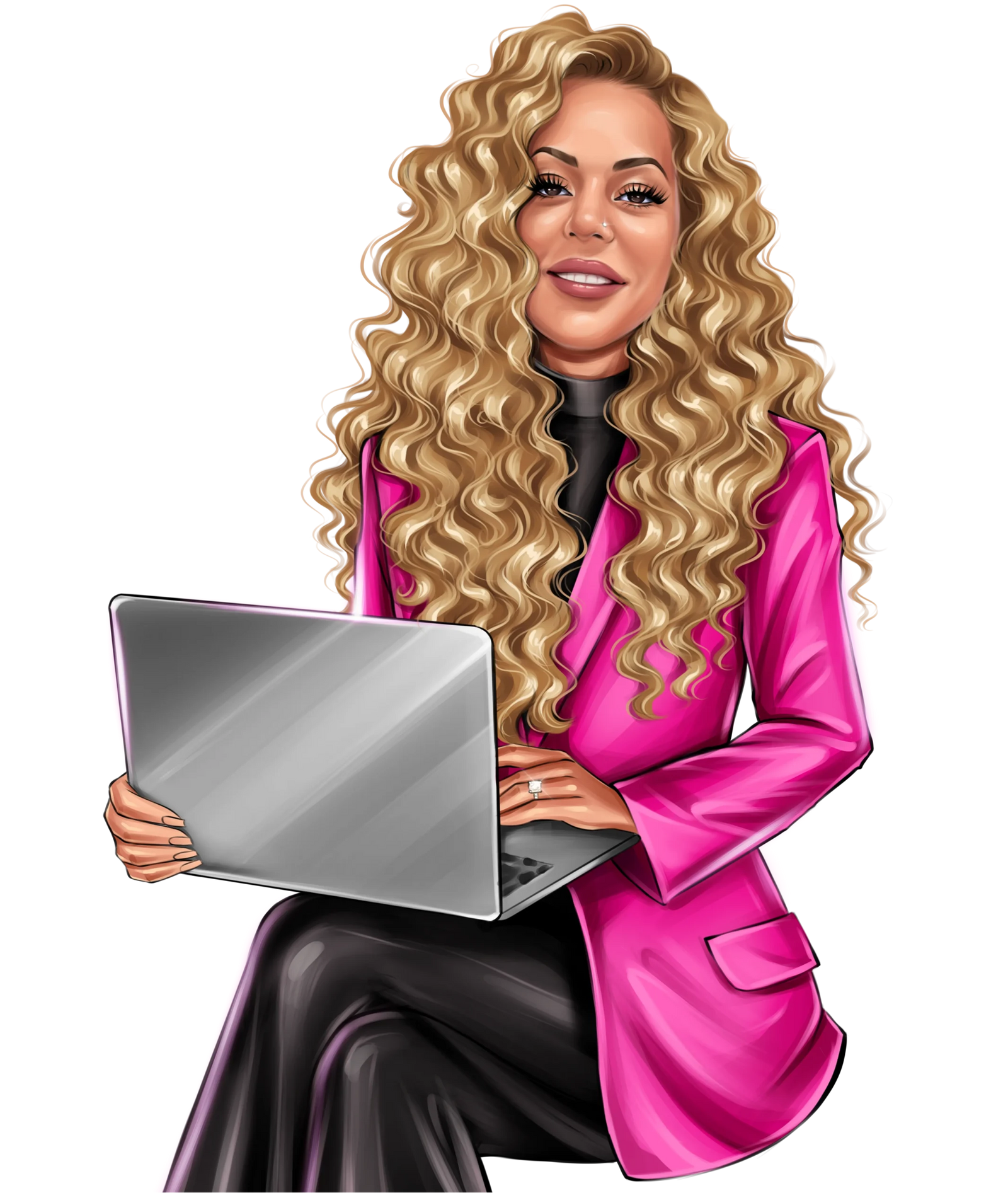 Illustratie van de oprichter van Briefvibe met laptop.