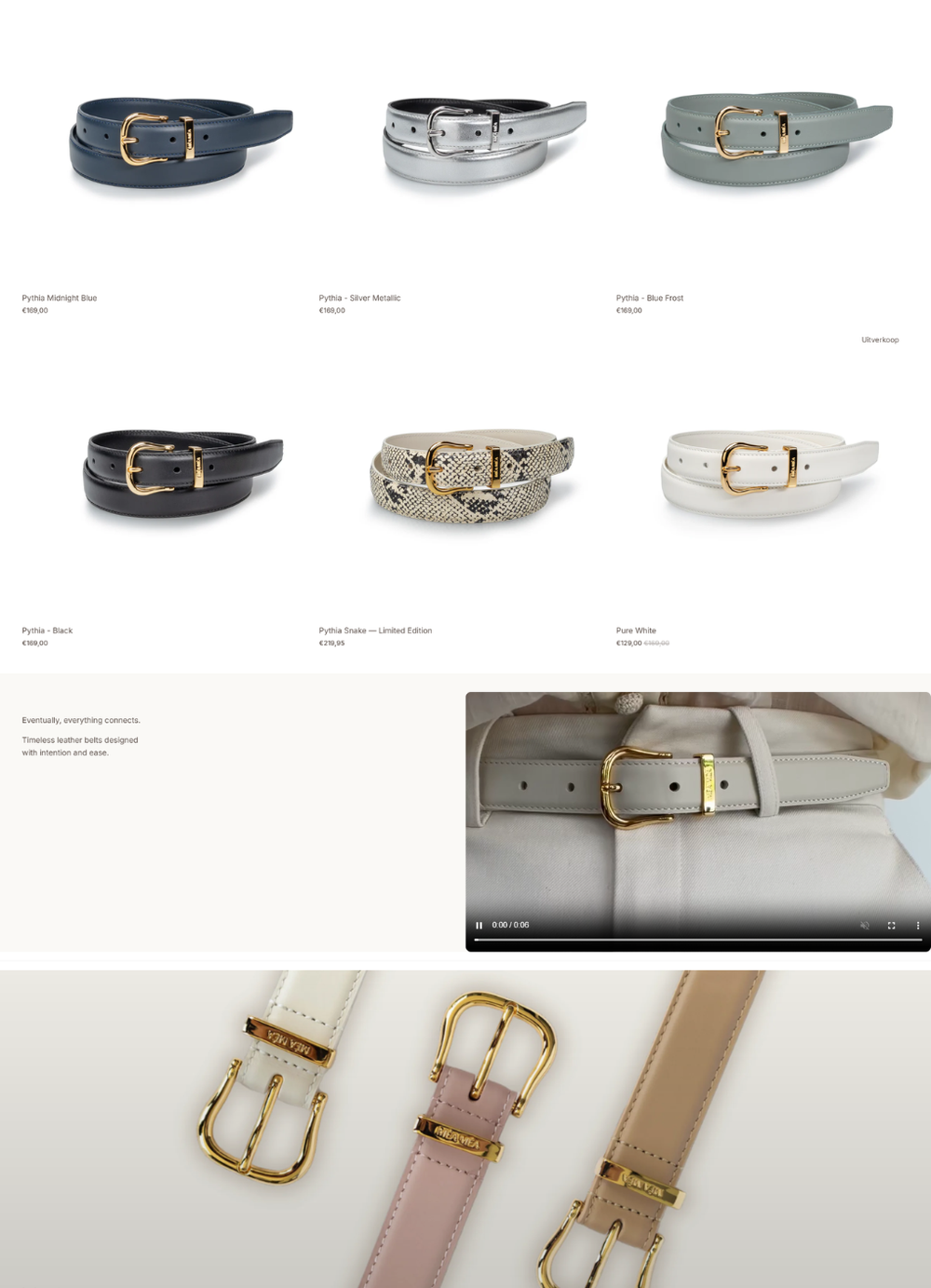 Detail van de Shopify webshop voor MEA MEA.