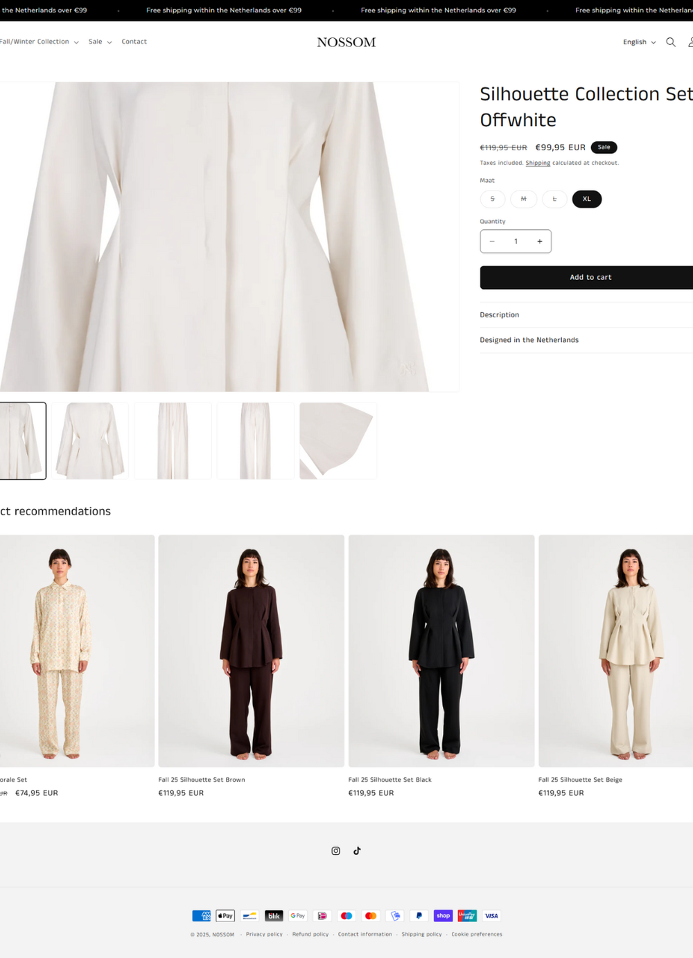 Door Briefvibe ontwikkelde Shopify webshop voor NOSSOM.