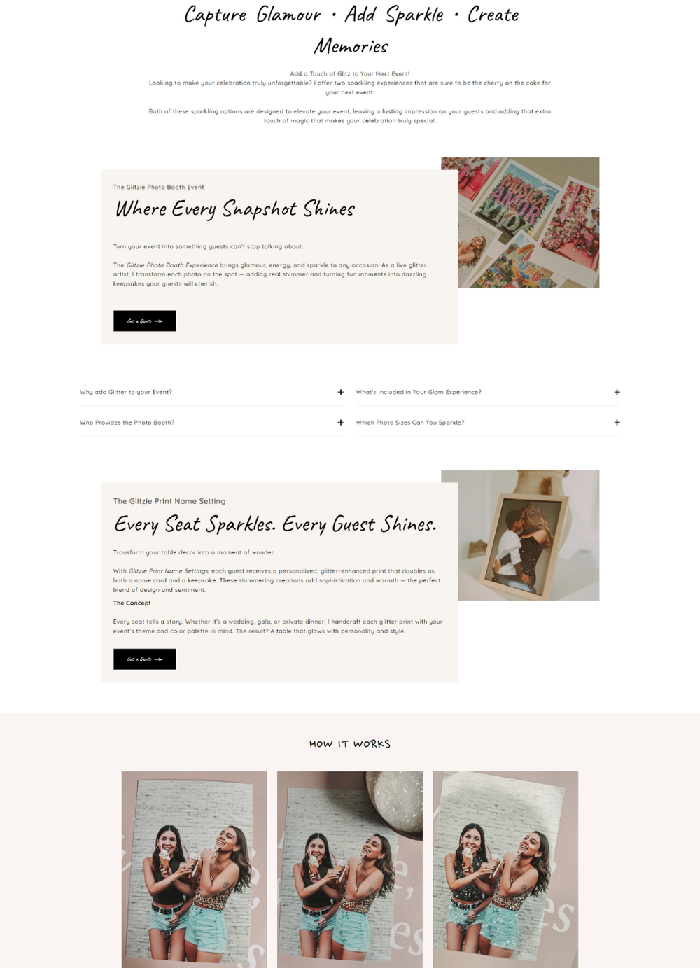 Shopify webshop voor Glitzie Prints, ontworpen door Briefvibe.