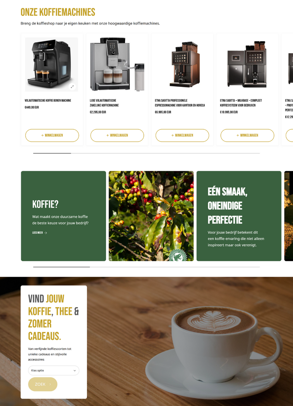 Shopify webshop voor Wagemakers Koffie, ontworpen door Briefvibe.