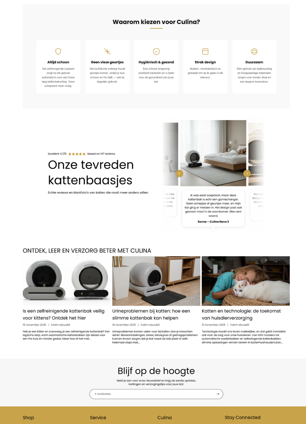 Shopify webshop voor Culina, ontworpen door Briefvibe.