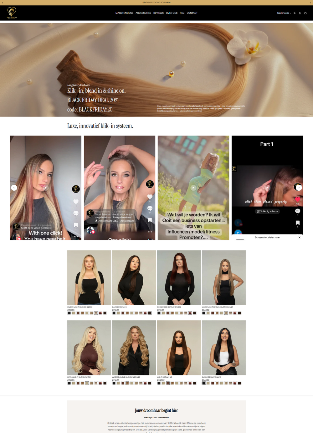 Door Briefvibe ontwikkelde Shopify webshop voor Magstensions.