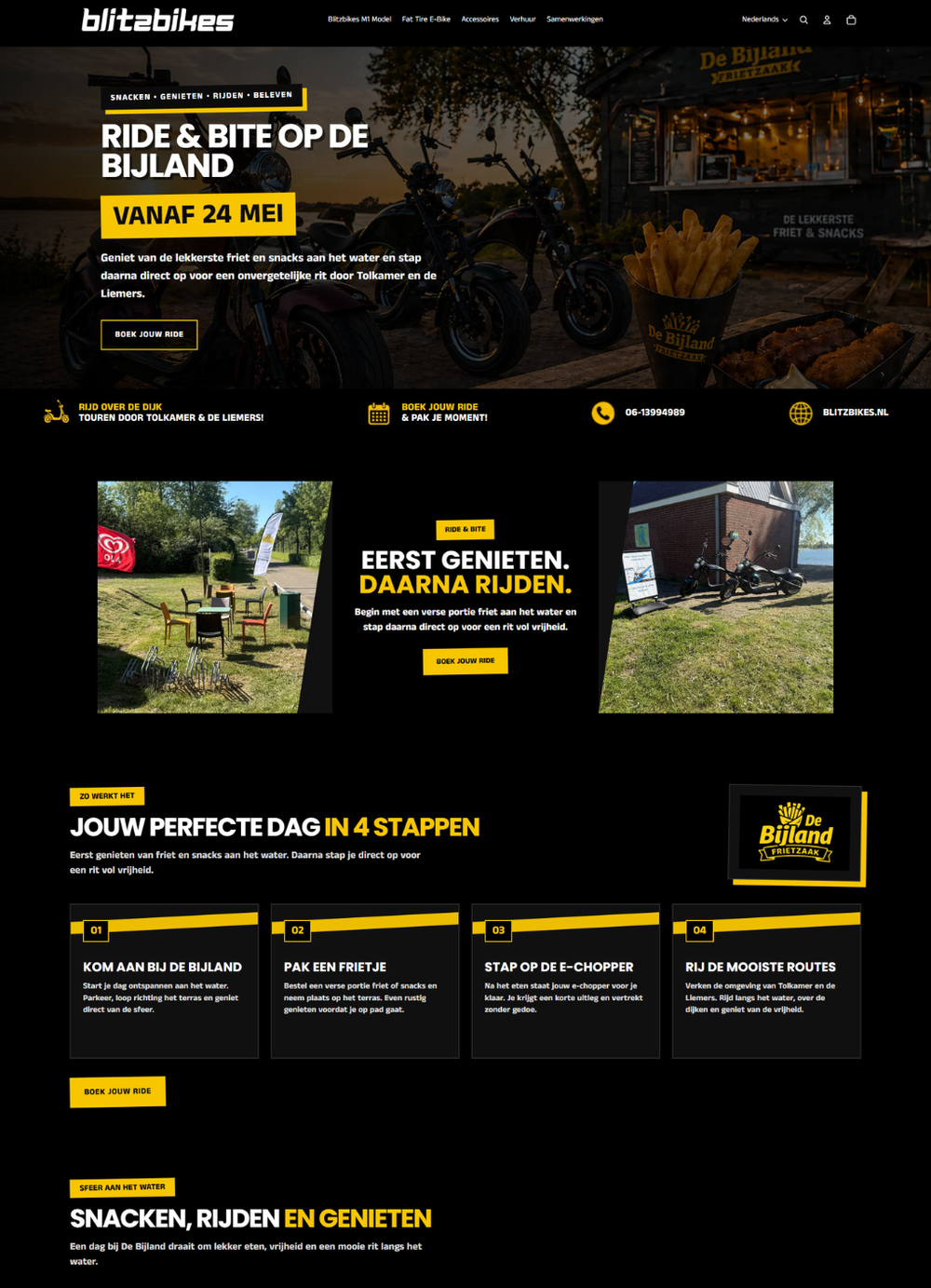 Detail van de Shopify webshop voor Blitzbikes.