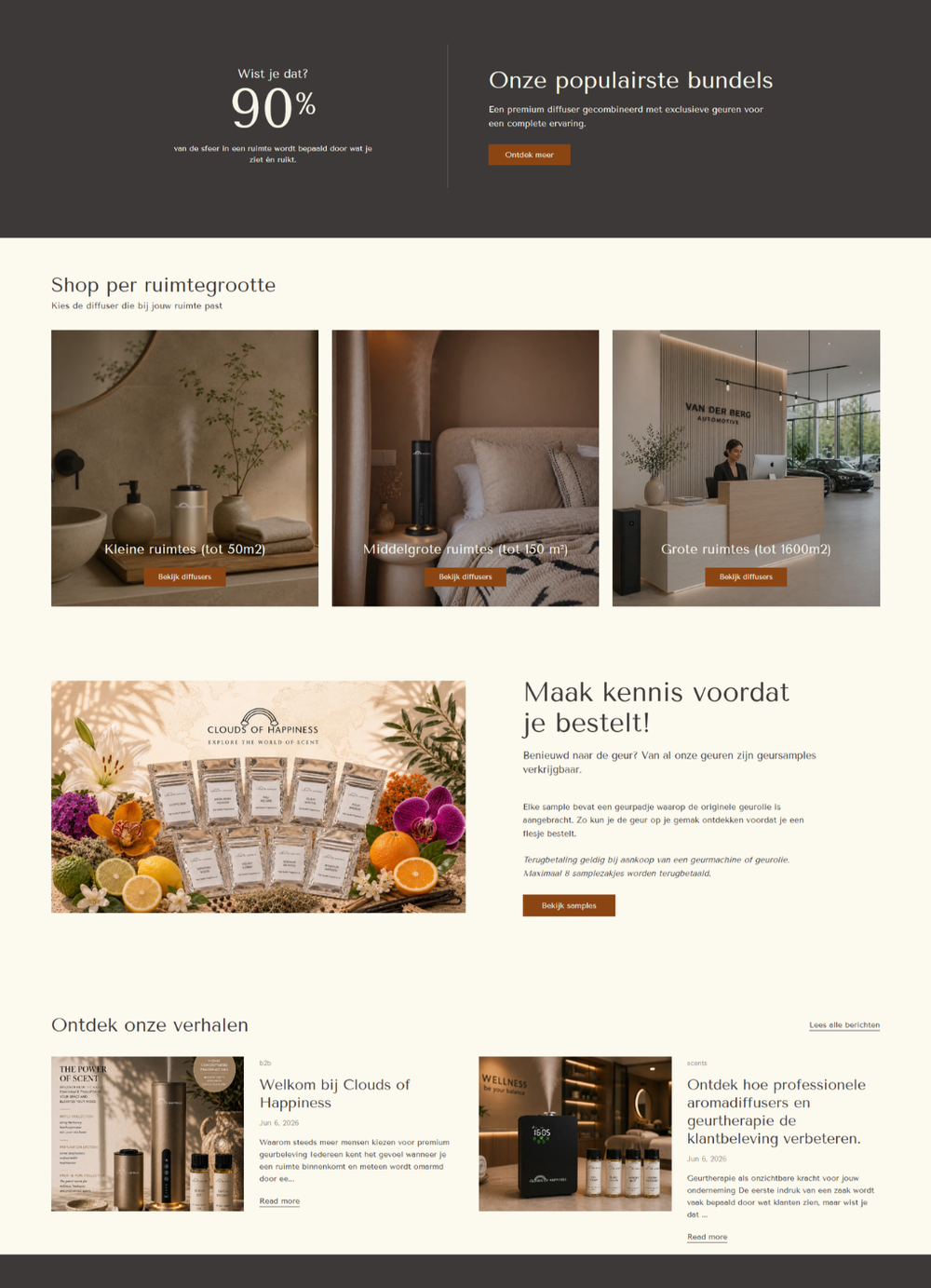 Shopify webshop Clouds of Happiness ontworpen door Briefvibe