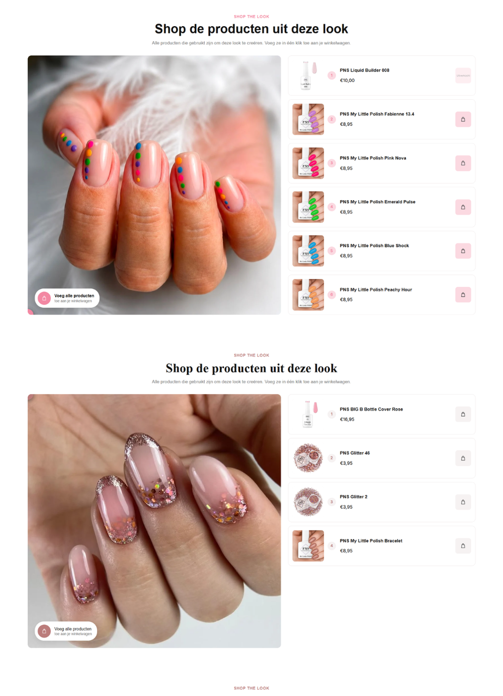 Shop the Look-pagina van Nagelproduct.nl met nagelinspiratie en bijpassende producten