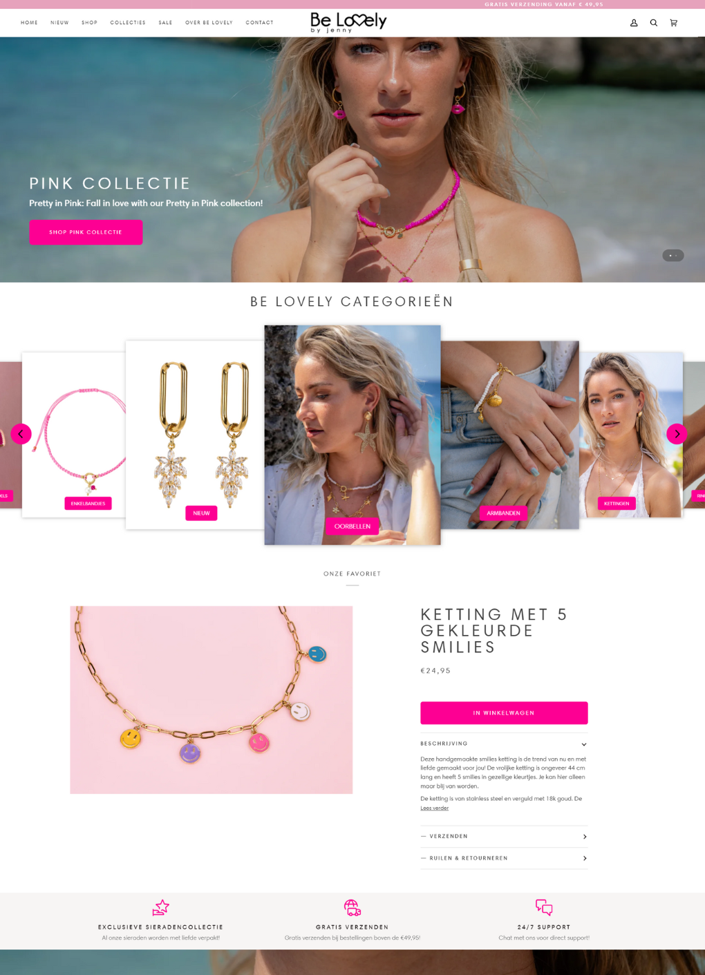 Be-Lovely – Stijlvolle Website Ontworpen door Briefvibe voor Sieraden